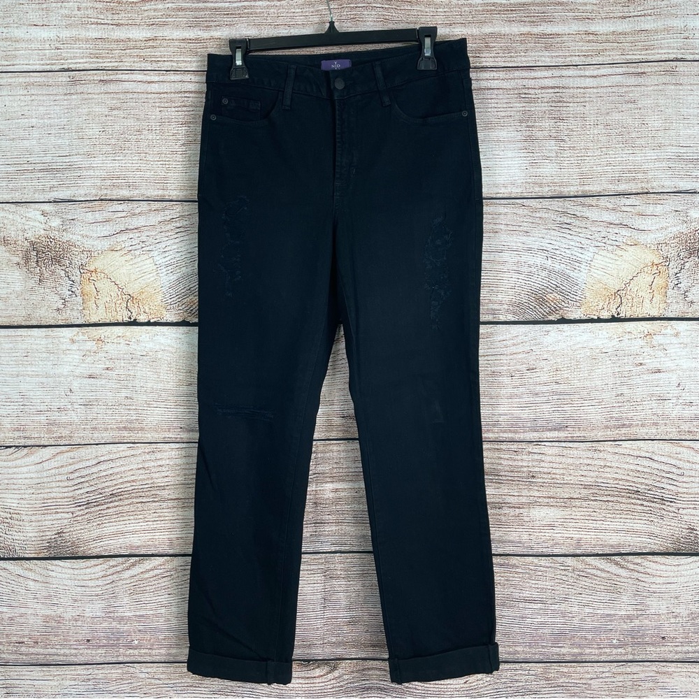 NYDJ Black Sylvia Relaxed Boyfriend Jeans